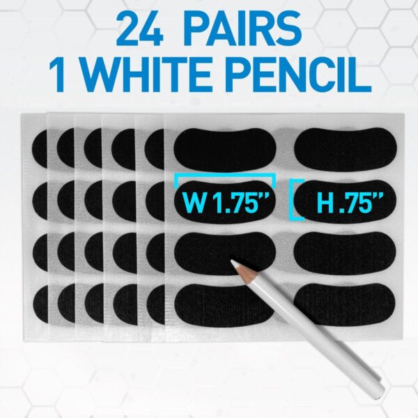 Franklin Eye Black Stickers 24 pairs plus 1 white pencil. 1.75" by 0.75"