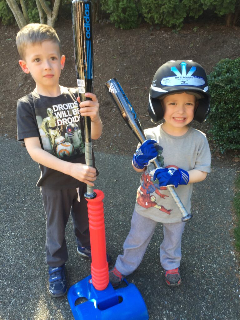 The Speedy Broz first picking up baseball bats