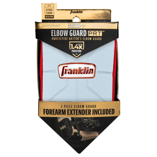 PRT Protective Elbow Guard in Carolina Blue and Red packaging