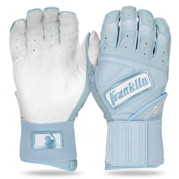 Franklin Infinite Hi-Lite Powerstrap Batting Gloves in Carolina Blue