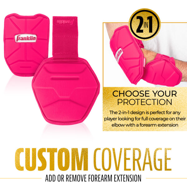 PRT Protective Elbow Guard (Pink) has a 2-in-1 design perfect for any player looking for full coverage on their elbow with a forearm extension