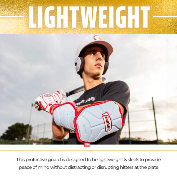PRT Protective Elbow Guard is designed to be lightweight & sleek to provide peace of mind without distracting or disrupting hitters at the plate