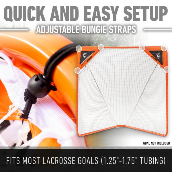 Franklin Lacrosse Corner Targets fit most lacrosse goals (1.25-1.75" tubing). Quick and easy setup. Goal not included.