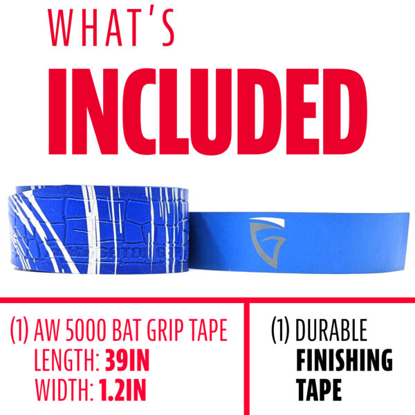Franklin Gator Grip Bat Tape (Blue) AW5000 bat grip tape. Length 39in. Width 1.2in. Durable finishing tape.