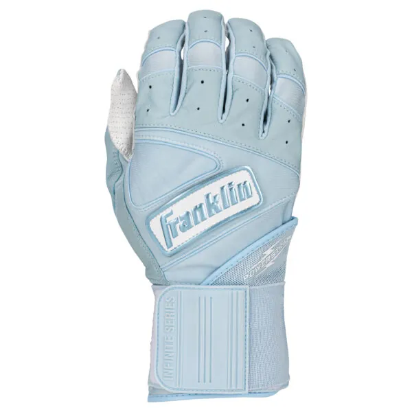 Franklin Infinite Hi-Lite Powerstrap Batting Gloves in Carolina Blue