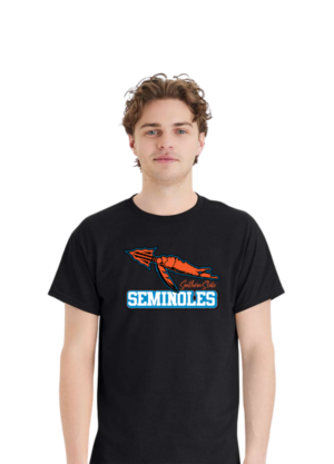 Black t-shirt with Seminoles logo on front