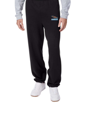 Black sweatpants with 3" Seminoles logo on left hip